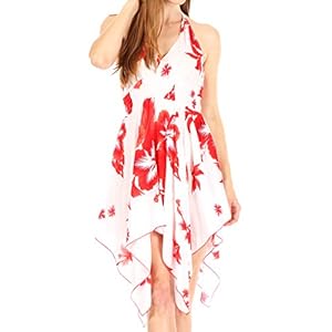 Sakkas Svana korte jurk voor dames, V-hals, spaghettibandjes, bloemenprint, zomer, casual