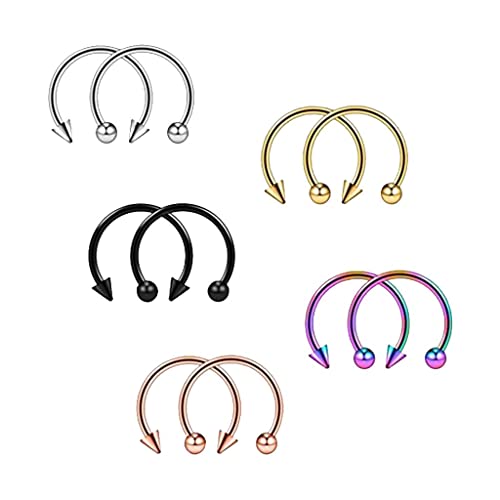 DYNWAVE 10 Peça 16G Nariz Septo Ferradura Hoop Brinco Tragus Lip Piercing - 6mm