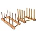 Mein HERZ 2 Pzs Rack de Almacenamiento de Bambú, Bandeja de Goteo Estante de Goteo Cocina Cesta de Vajilla Soporte de Plato de Madera de Bambú para Platos, Tazas, CD, Copa de Vino,Reservar