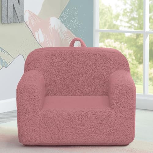 Image of Delta Children Sherpa Cozee Chair - Foam Kids Chair for Ages 18 Months and Up, Rose