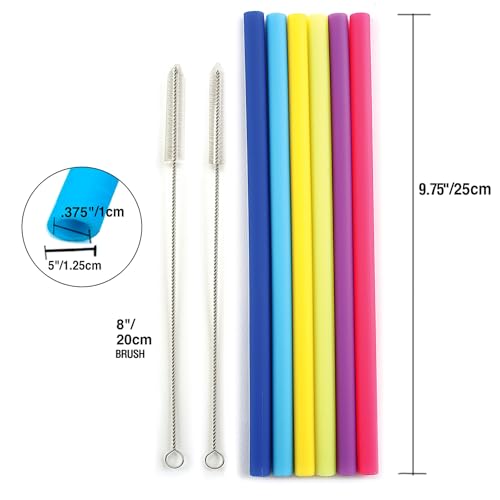 Pitillos reutilizables de silicona Norpro jumbo con cepillos miniatura 2