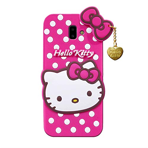 Image of Unirock Hello Kitty Back Case Cover for Samsung Galaxy J6 Plus| 3D Cute Hello Kitty Case |Soft Silicone Rubber Back Cover with Pendant Kitty Cover for Samsung Galaxy J6 Plus (Pink)