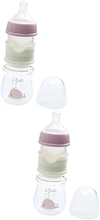 ibasenice 2 Peças Garrafa De Alimentação Garrafas De Leite Para Crianças Garrafas De Leite Garrafas De Vidro De Leite Em Pó Garrafa De Vidro Ao Ar Livre Garrafa De Leite Em Pó Bebê Garrafa