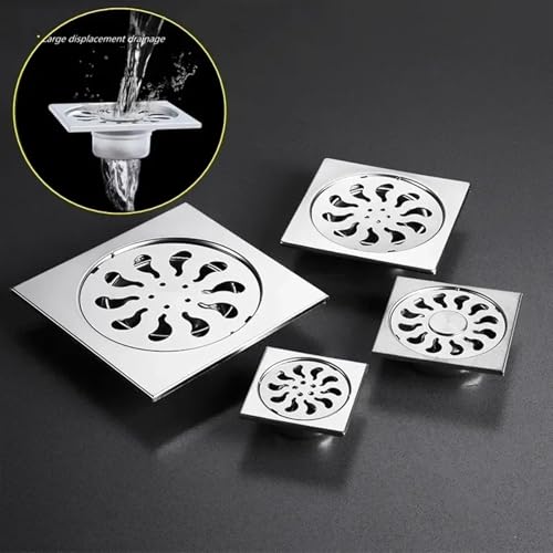Crépine de douche grand débit en acier inoxydable pour évacuation rapide