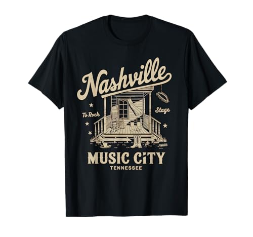 Tshirt di nashville music city women men tennessee rock maglietta