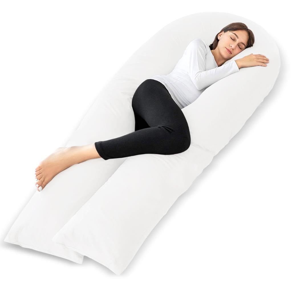 Posh TagPregnancy Pillow with White Removable Cover Maternity Pillow Full Support for Back, Leg, Hip, Body Pillow Relieves Pain Ultimate Comfort 12ft U Shaped Pillow