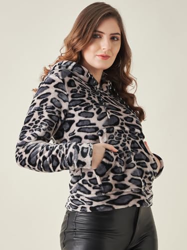 Image of Modeve Full Sleeve Printed Women Sweatshirt with Hood and 2 Pockets for WinterII Winter Wear II Hoodie