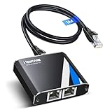 【1MのCat6ケーブル付属 】NEWCARE スイッチングハブ 3ポート ギガビットスイッチングハブ 有線lan ハブ 1入力2出力 同時通信可能 1000Mbps LANケーブル 分岐 2台同時使用 RJ45 有線LANポート増設 小型 持ち運び可 USB-C給電対応 ノートPC/ゲーム機/ルーター/テレビに対応 アルミ製