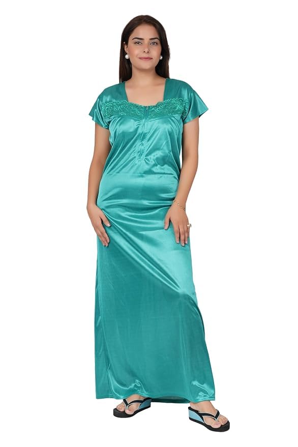 SUMEGHA Satin Nighty | Women's Nightwear | Soft Comfortable Sleepwear | Multiple Colors & Sizes-image-13