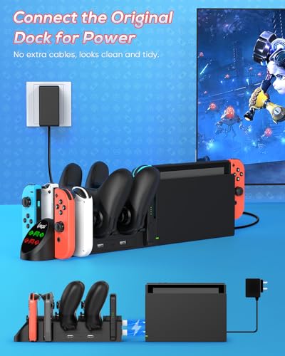 Nintendo Switch Controller Ladestation von Fastsnail für Joy-Con und Pro Controller
