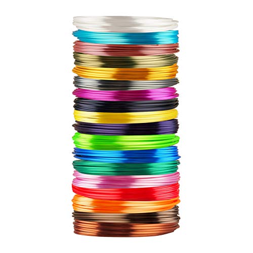 Image of TTYT3D 18 Popular Shiny Silk Colors PLA 3D Printer Filament Refill Sample Pack，3D Pen Filament，Each Color 4m Length, Total 72m Filament