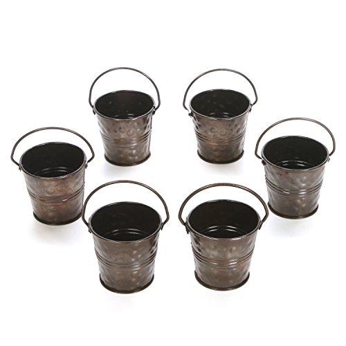 Hosley 6 Pack of Antique Bronze Mini African Violet Planters 2.6