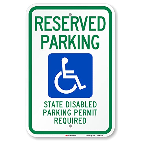 Panneau stationnement handicapé réfléchissant Smartsign 45x30cm