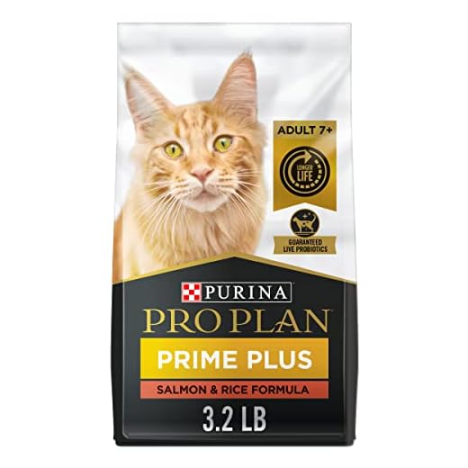 Purina Pro Plan High Protein Senior Dry Cat Food, 7+ Salmon & Rice Formula - (6) 3.2 lb. Bags