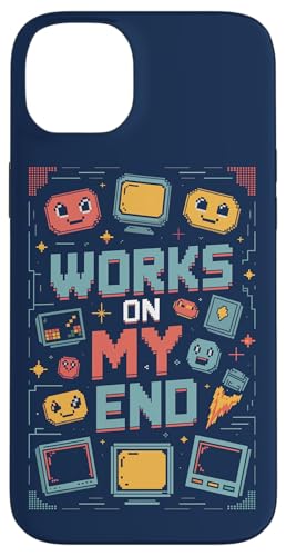 Works on My End ? Programmer Funny PC Error Retro Graphic �X�}�z�P�[�X iPhone 14 Plus �p