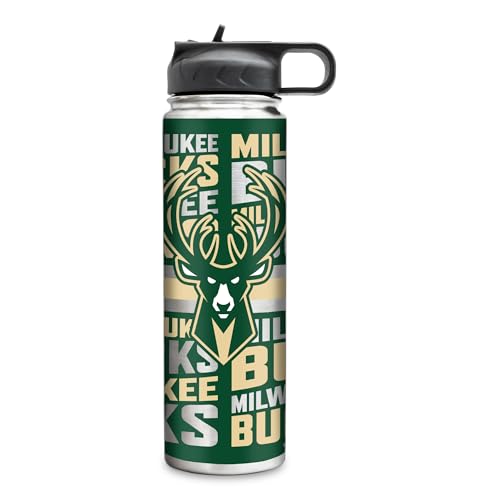 Rico Industries NBA Basketball Milwaukee Bucks 22oz Stainless Steel Tumbler with Lid - Great For Coffee, Tea, Water or Cocktails
