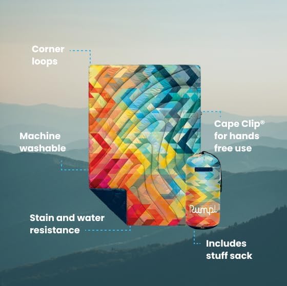 Miniatura 3 de Rumpl - Manta acolchada original, cálida manta de campamento inflada, 100 % aislamiento reciclado, ligera, plegable, resistente al agua, manta