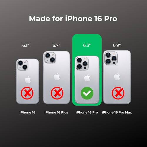Image of Anti Yellow Clear Magnet Case for iPhone 16 Pro, Premium Polycarbonate, Ultra Strong Magnets, 360 Drop Protection, Raised Camera Protection, MagSafe Compatible