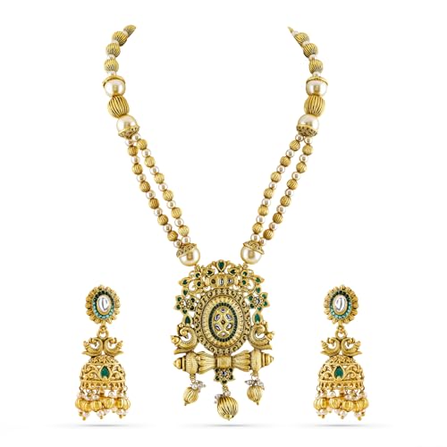 Image of Rubans Necklace Set Gold Plated Traditional Jewellery Gift for Women & Girls