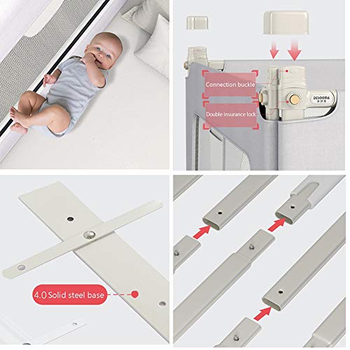 Evita caídas con rieles de cama de elevación vertical para niños pequeños 6