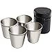 Ruisita 8 Pack 2.3 Ounce Stainless Steel Shot Cups Glass Drinking Vessel with 2 Pack Storage Case (2.3 Ounce/70 ml)