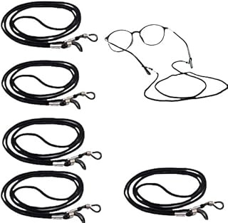 Bhavya Optic® Nylon Spectacle Dori/String for Eyewear Frames, Sunglasses Reading Glass Free Size (Unisex)-Black 5PCS