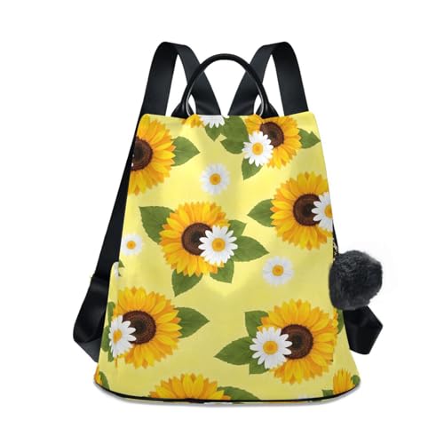 Sac à dos pour femme jaune fleuri de marguerites : une idée cadeau d'anniversaire originale
