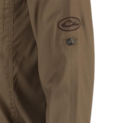 Drake Waterfowl Men's Wingshooter's Trey Dobby Button-Down Long Sleeve Shirt | Lightweight Breathable Moisture-Wicking Shirt4