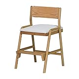 ISSEIKI 学習チェア【完成品】子供用 幅45cm ナチュラル（オーク材）FIORE-OAK DESK CHAIR (NA-WH) ダイニング キッズチェア 木製 無垢 こども用 高さ調節 学習