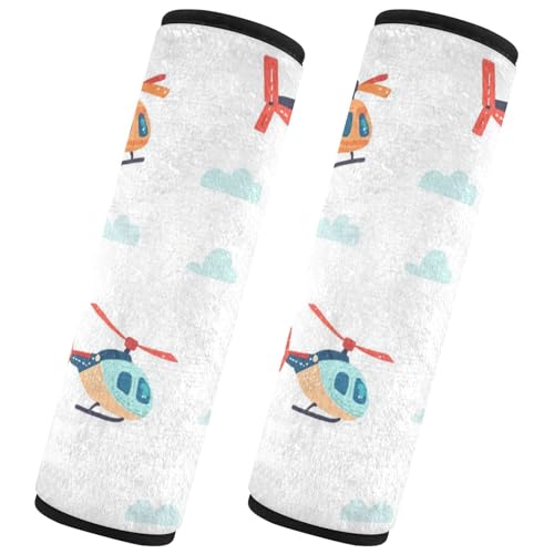 Seat Belt Covers 2 Pack Colorful Helicopters Car Seat Strap Covers Super Soft Cute Car Seat Neck Cover for Boys Girls Adults Babies M