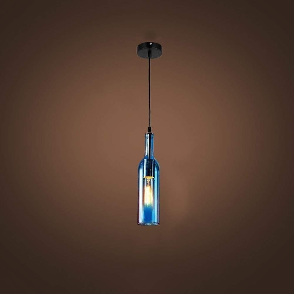 Modern Adjustable LED Chandelier - Retro Wine Bottle Glass Ceiling Lamp for Living Room & Kitchen Island, Creative Amber Hanging Light Fixture for Stylish Restaurant Decor
