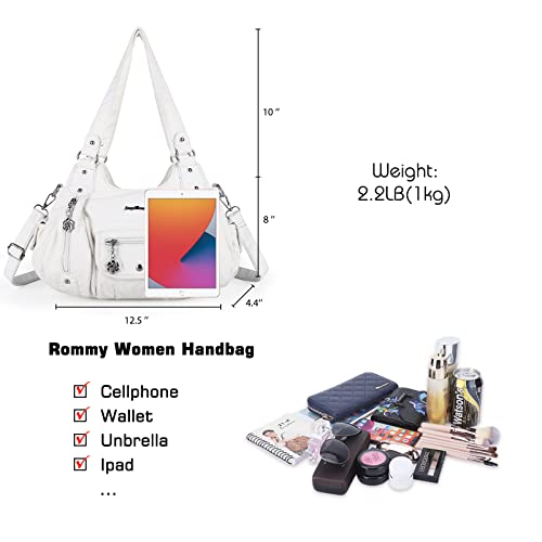 Bolso de hombro para mujer en cuero sintético suave miniatura 2