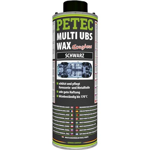 PETEC Unterbodenschutz Wachs UBS Schwarz Pistolendose Saugdose Karosserie 1L