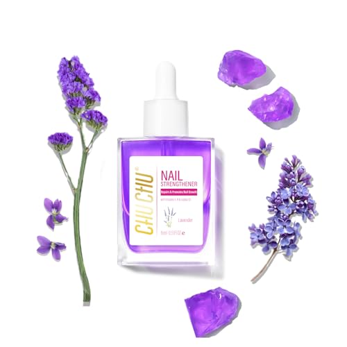 CHUCHU Nail Cuticle Oil Strengthener - Lavender Nail Repair Growth Moisturizing Treatment - Natural Jojoba Vitamin B & E for Dry Cracked Nails
