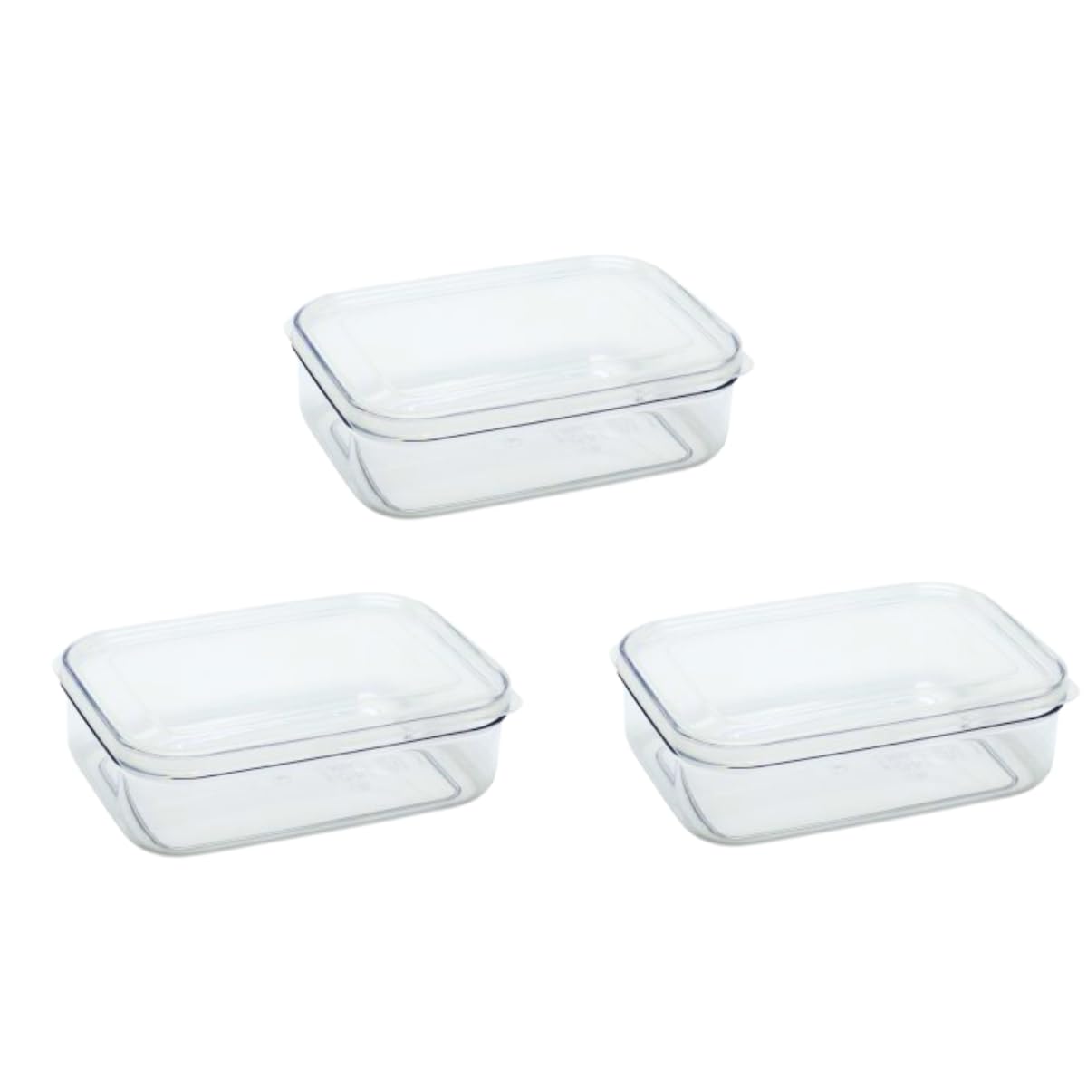 (Set of 3) Micro Clear 1.4 qt Kitchen Pantry Food Storage Container Set with Lid, Shatterproof, BPA Free, Dishwasher, Microwave Safe Canister, Fridge Refrigerator Organizer, Made in Japan
