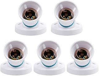 Bonlux B22 Angled Bayonet Batten Ceiling Lamp Holder, B22 Bayonet Lamp Holder B22 Bulb Holder for LED Incandescent Halogen Bulbs B22 Bulb Socket Lamp Fitting Max Power 200W, 5 Pack