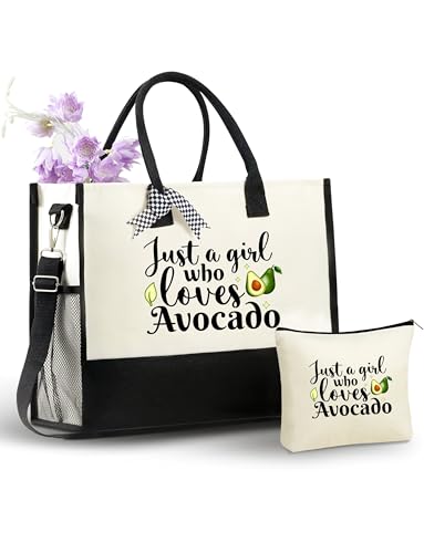 Bolso Tote de lona para amantes del aguacate miniatura 1