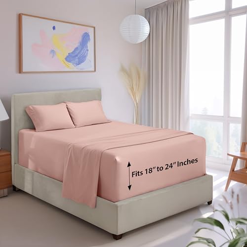 Image of Hearth & Harbor Extra Deep Pocket Queen Sheet Set, Blush Pink