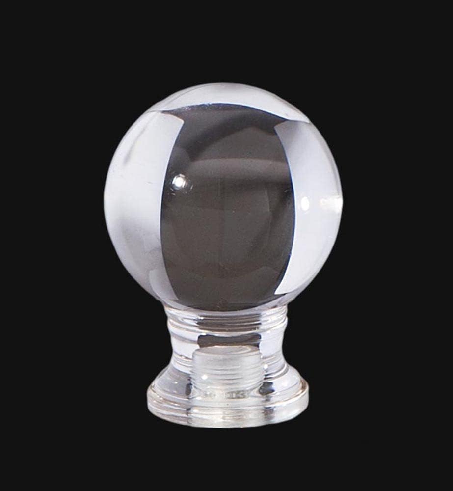 B&P Lamp® Clear Acrylic Ball Finial, 2-1/8 Inch Height, 1-1/2 Inch Diameter