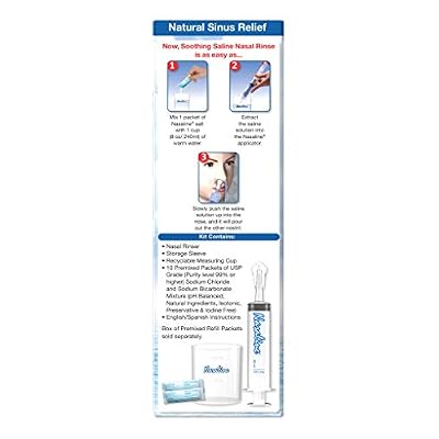Squip Nasaline Nasal Rinsing System with 10 Premixed Saline Packets