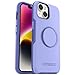OtterBox iPhone 14 & iPhone 13 Otter + Pop Symmetry Series Case - PERIWINK (Purple), integrated PopSockets PopGrip, slim, pocket-friendly, raised edges protect camera & screen