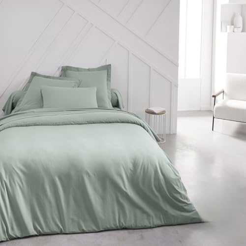 TODAY Housse De Couette Lit Double en Coton - Vert Céladon - 240 X 260 Cm