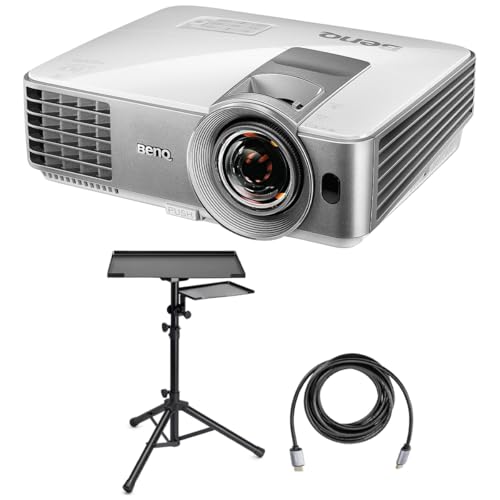 BenQ TH575 1080p Gaming Projector, 3800 Lumens, 16.7ms Low Input Lag, High Contrast, Dual HDMI, 3D Ready, Auto Keystone, 1.1x Zoom, Bundle with Stand & Accessory Tray + HDMI 2.0 Cable, 3 Year Warranty