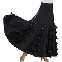 Cortinas Modernas Para Niñas Tookang Flamenco Falda Grande del Columpio Vestido de Baile Moderno Tutu con Lentejuelas de Malla Baile de Salón