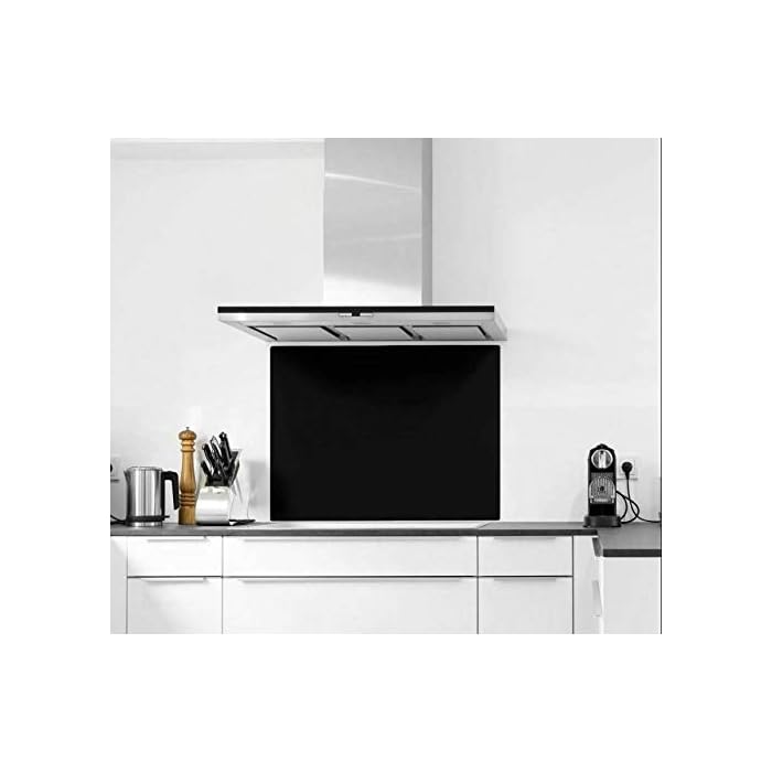 Buy Home Supplies Black Splashbacks for Cookers, Toughened Glass Heat Resistant Splashback for