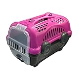 Furacão Pet Luxo Caixa de Transporte, Rosa/Cinza, 2