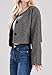 CHARTOU Women Cropped Wool Blend Pea Coat Short Jacket Peacoat Long Sleeve Button Down Crop Jacket (X-Small,Grey)