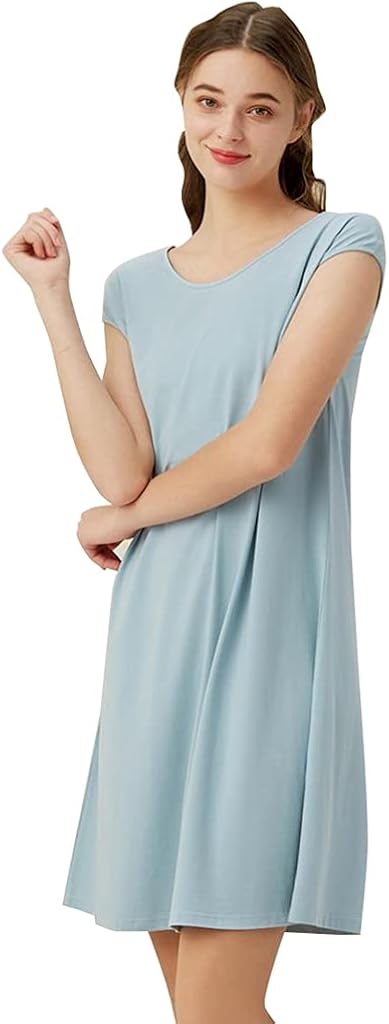 Besite パジャマ レディース 夏 半袖 ワンピース 綿 吸汗 速乾 通気 涼しい 肌に優しい 薄手