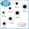 UPINS 300 Pcs Wiggle Eyes, Round Plastic Black Googly Eyes Self-Adhesive Wiggle Eyes for DIY Crafts Decoration Mixed Assorted Large Size 16 mm 18 mm 20 mm 22 mm 25 mm 28 mm 30 mm #1