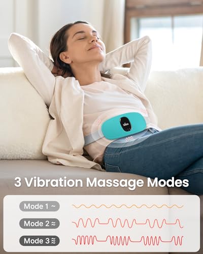 Image of iDOO Heating Pad for Period Cramps, FSA Eligible Items Only List, Portable Cordless Heating Pad, Electric Waist Belt Device, Gifts for Girlfriend Mom Wife Women (Blue)